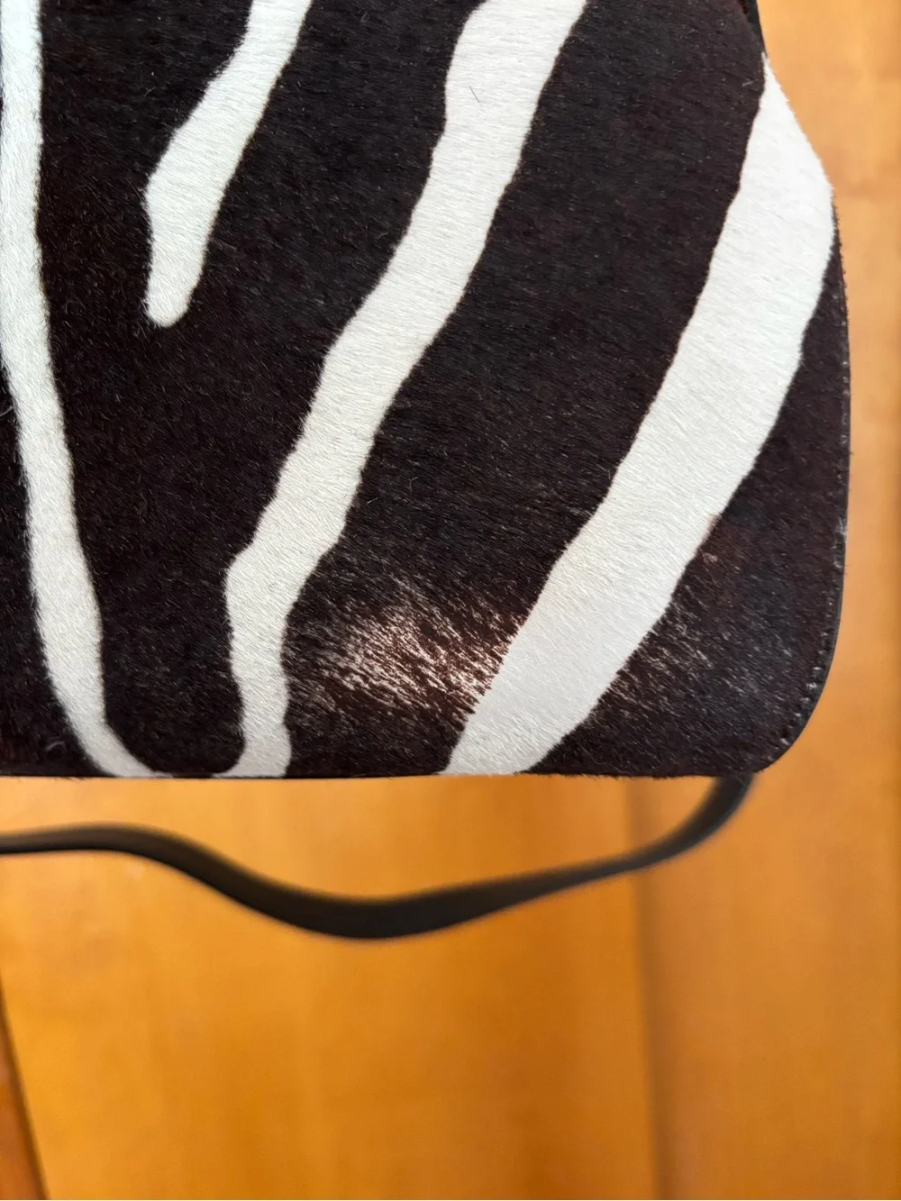 Oscar de la Renta pony hair Brown and White Zebra-Print Top-Handle Satchel